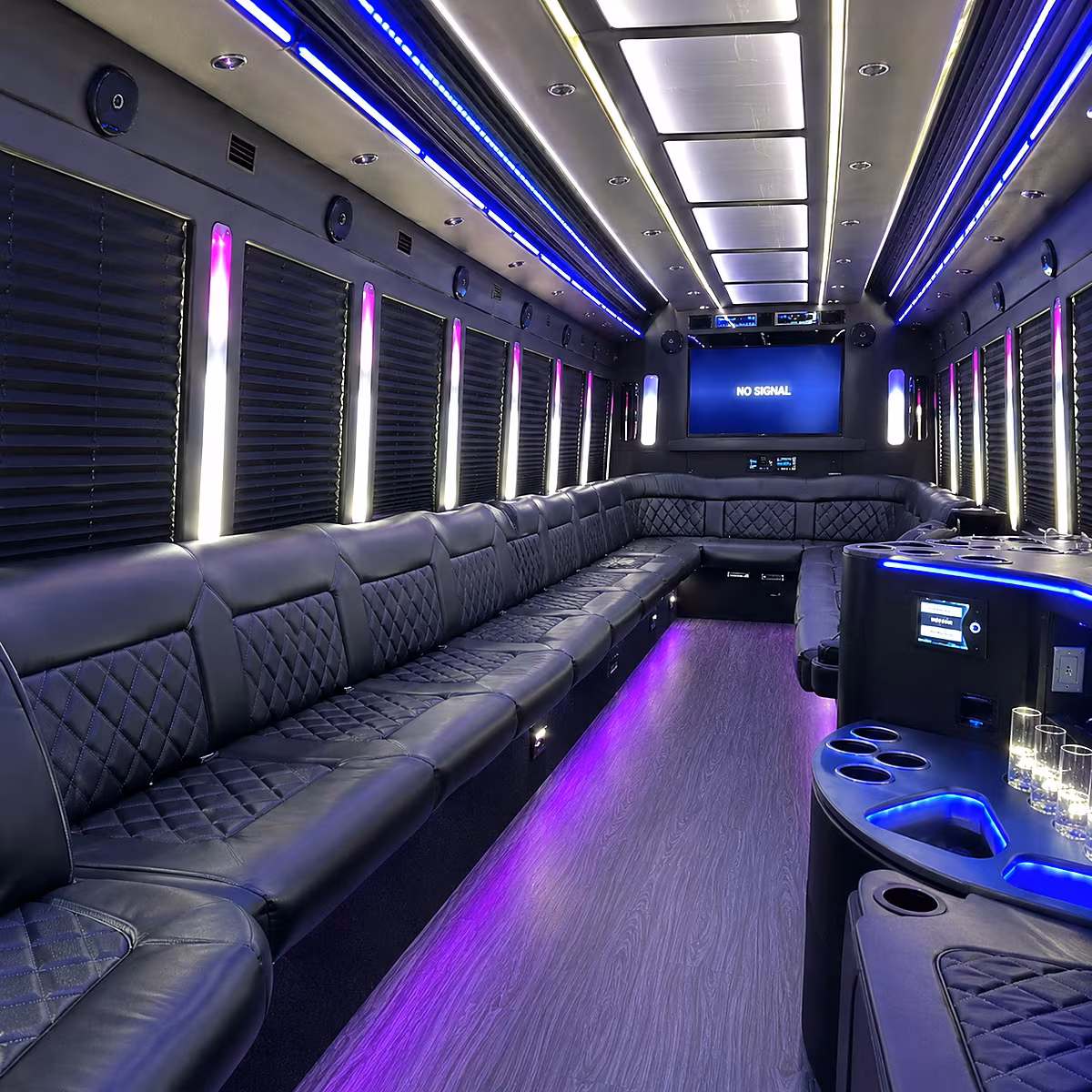 hoboken 30 passenger party bus inside